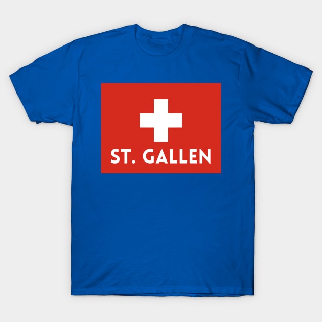 St. Gallen in Swiss Flag T-Shirt by aybe7elf